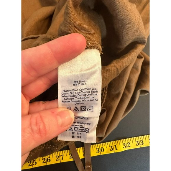 Eddie Bauer Womens Linen Blend Maxi Skirt Size M Tall Brown Pull On Lightweight - Picture 4 of 7